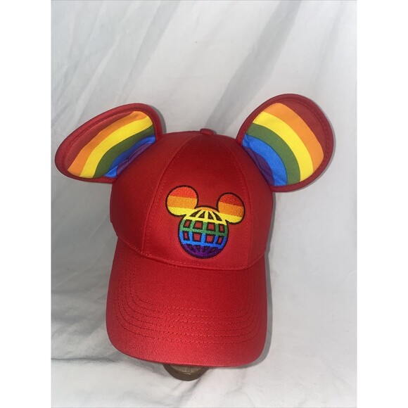 Disney Accessories - Disney World Rainbow Mickey Ears pride Baseball Red Cap Hat love Adult